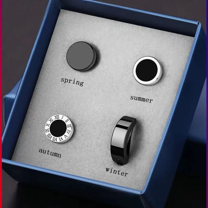 Wholesale Minimalist Titanium Steel Individual Personalized Set Trendy Earrings