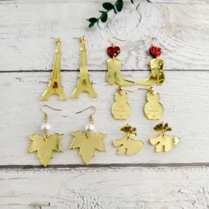 Wholesale Mirror Acrylic Sheet Shiny High-end Fashion Versatile Earrings