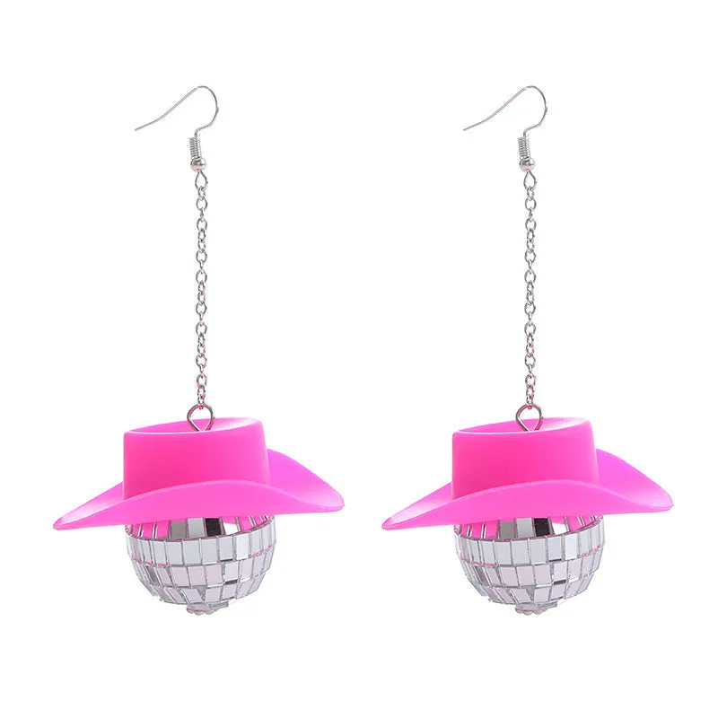 Wholesale Mirror Ball Earrings Party Dance Accessories Hip Hop Punk Style Ear Decorations