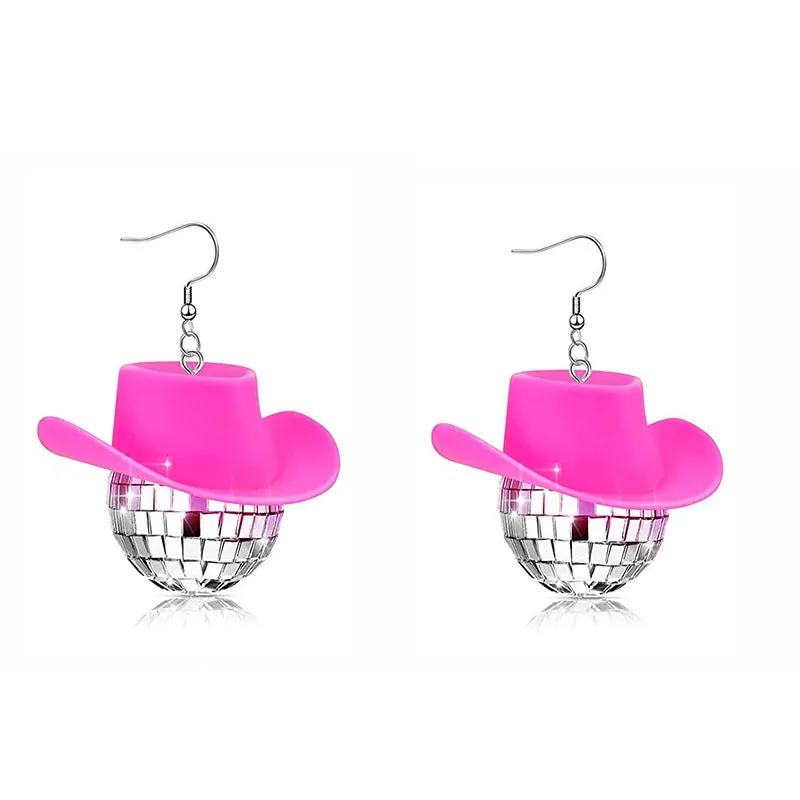 Wholesale Mirror Ball Earrings Party Dance Accessories Hip Hop Punk Style Ear Decorations