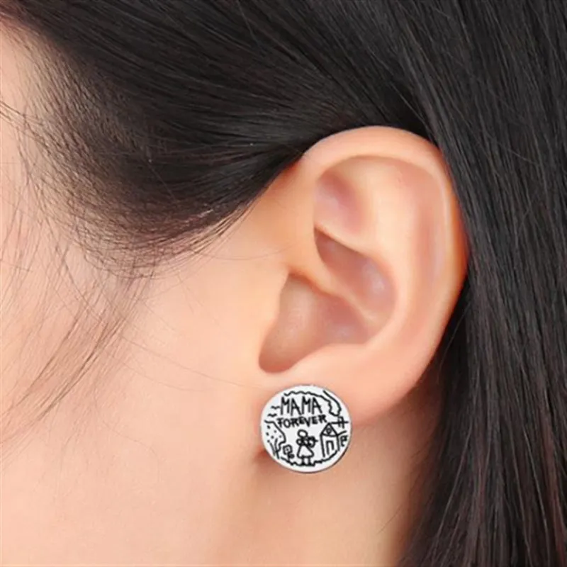 Wholesale Mother's Day Alloy Ear Studs