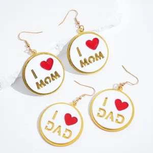 Wholesale Mother's Day Round Pendant Earrings Acrylic Earrings