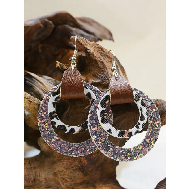 Wholesale Multi-layer Geometric Round Hollow Holly Flower Simple Earrings