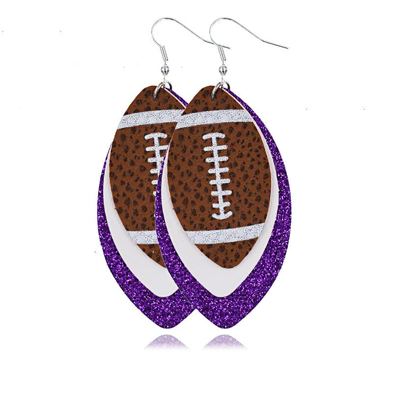 Wholesale Multi-layered Rugby Leather Earrings