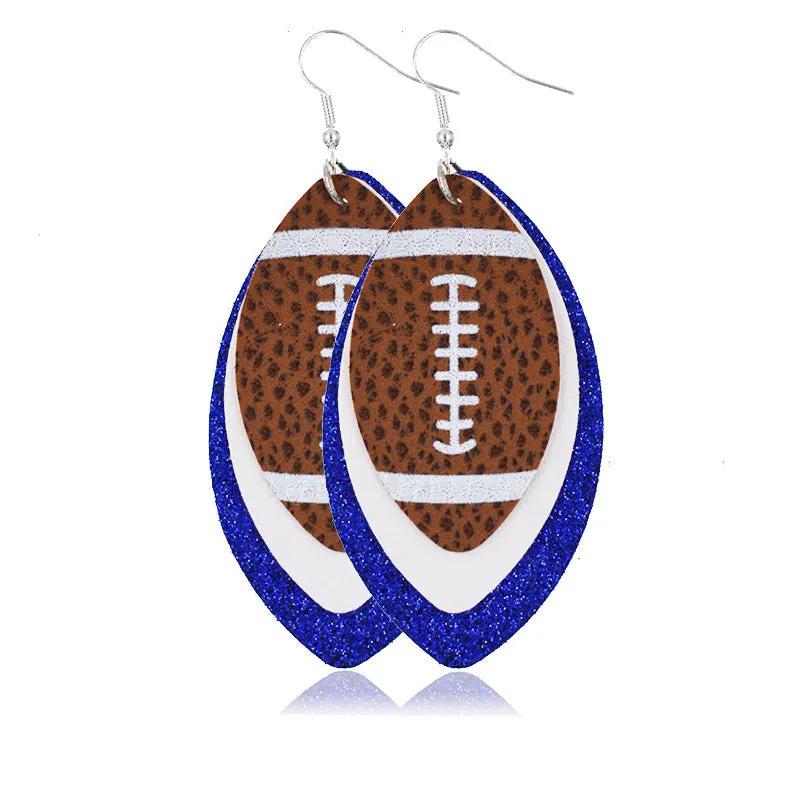 Wholesale Multi-layered Rugby Leather Earrings