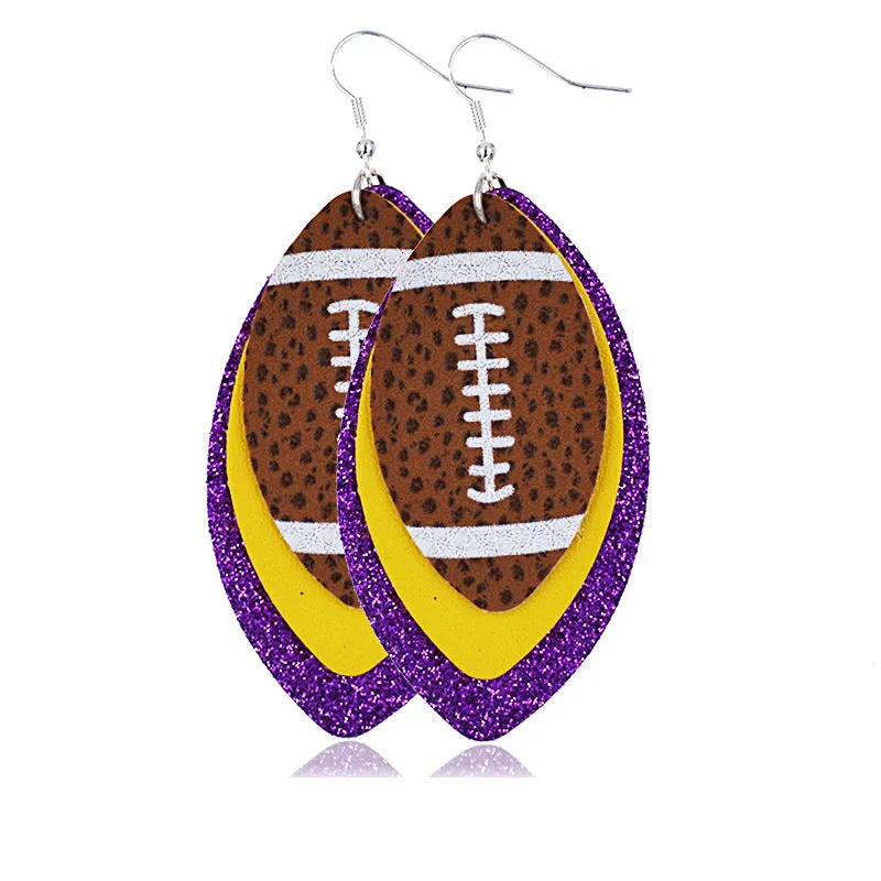 Wholesale Multi-layered Rugby Leather Earrings
