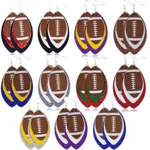 Wholesale Multi-layered Rugby Leather Earrings