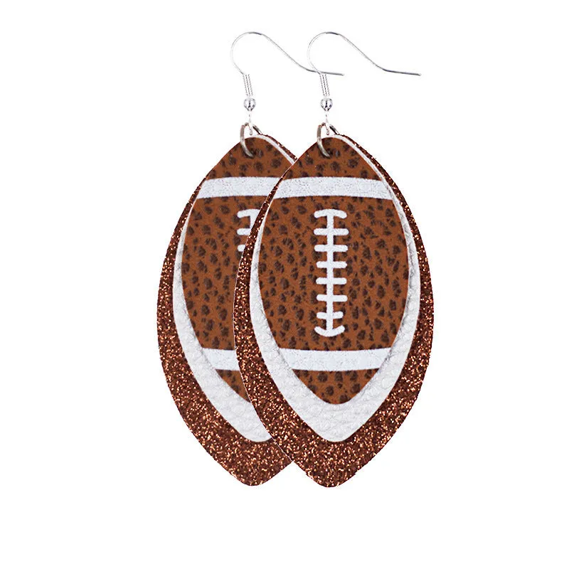 Wholesale Multi-layered Rugby Leather Earrings