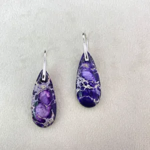 Wholesale Natural Stone Earrings Purple Emperor Stone Pendant Earrings