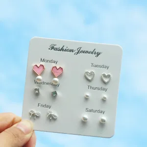 Wholesale Needle One Week Ear Studs Alloy Earrings