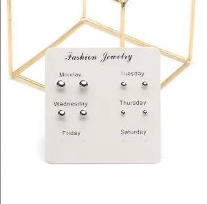 Wholesale Needle One Week Ear Studs Alloy Earrings