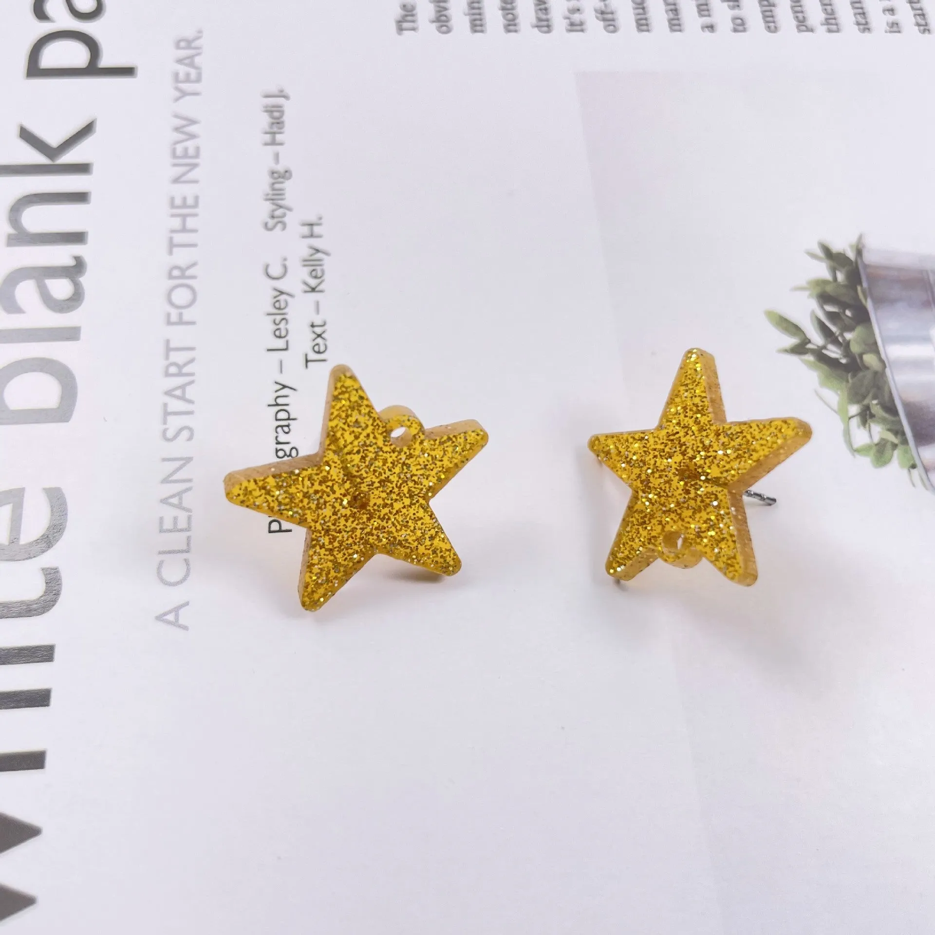 Wholesale New Acrylic Christmas Tree Cactus Snowflake DIY Earrings Pendant