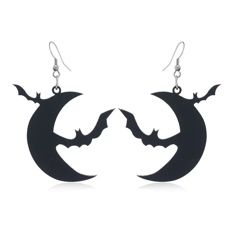 Wholesale New Acrylic Pumpkin Bat Cut-out Earrings for Halloween