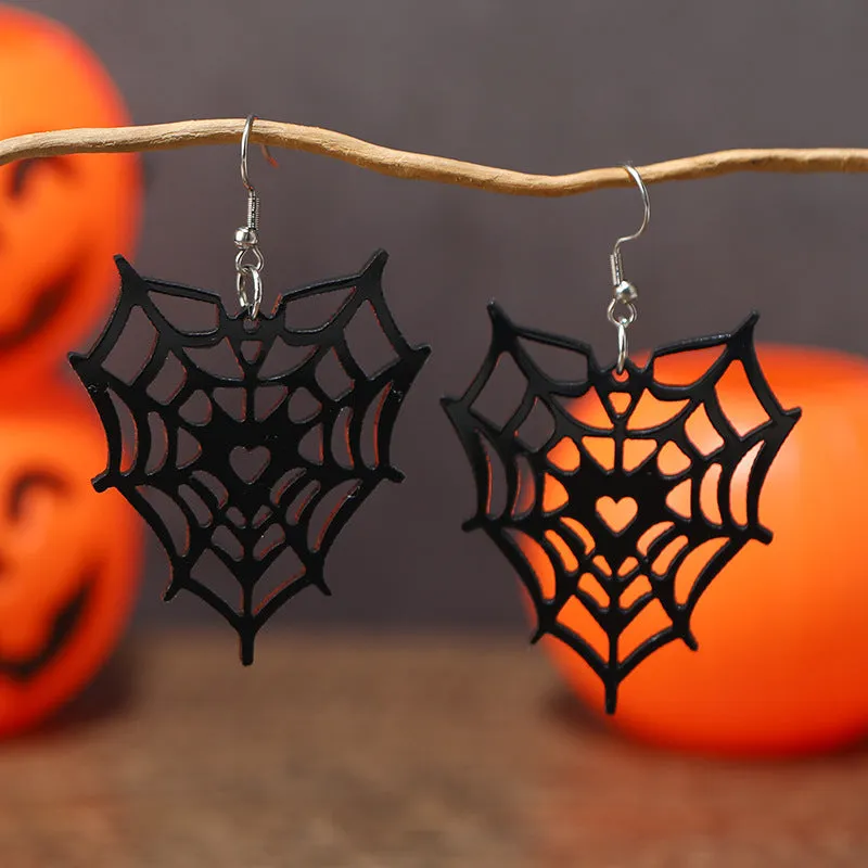 Wholesale New Acrylic Pumpkin Bat Cut-out Earrings for Halloween