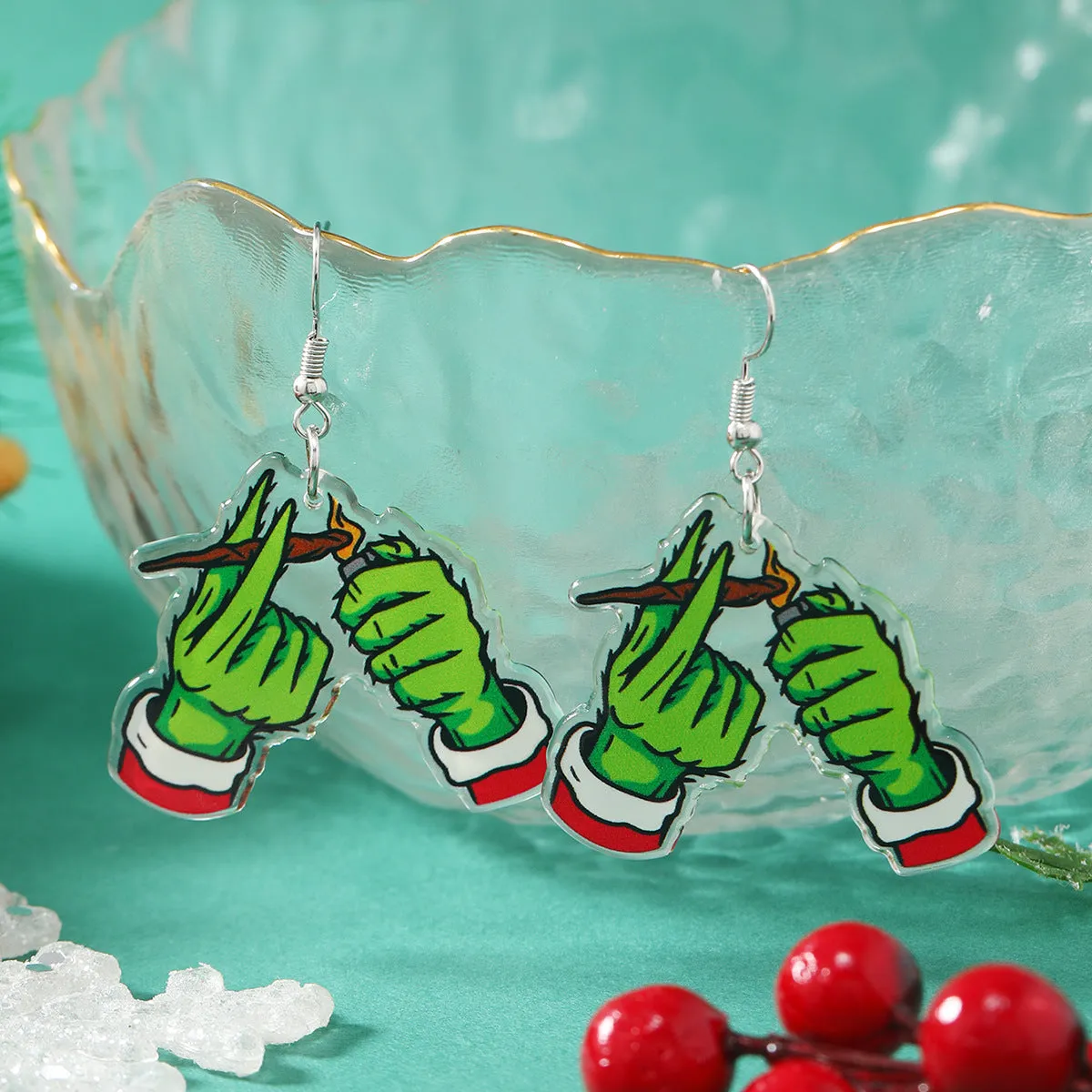 Wholesale New Acrylic Reversible Retro Fashion Halloween Socks Black Cat Earrings