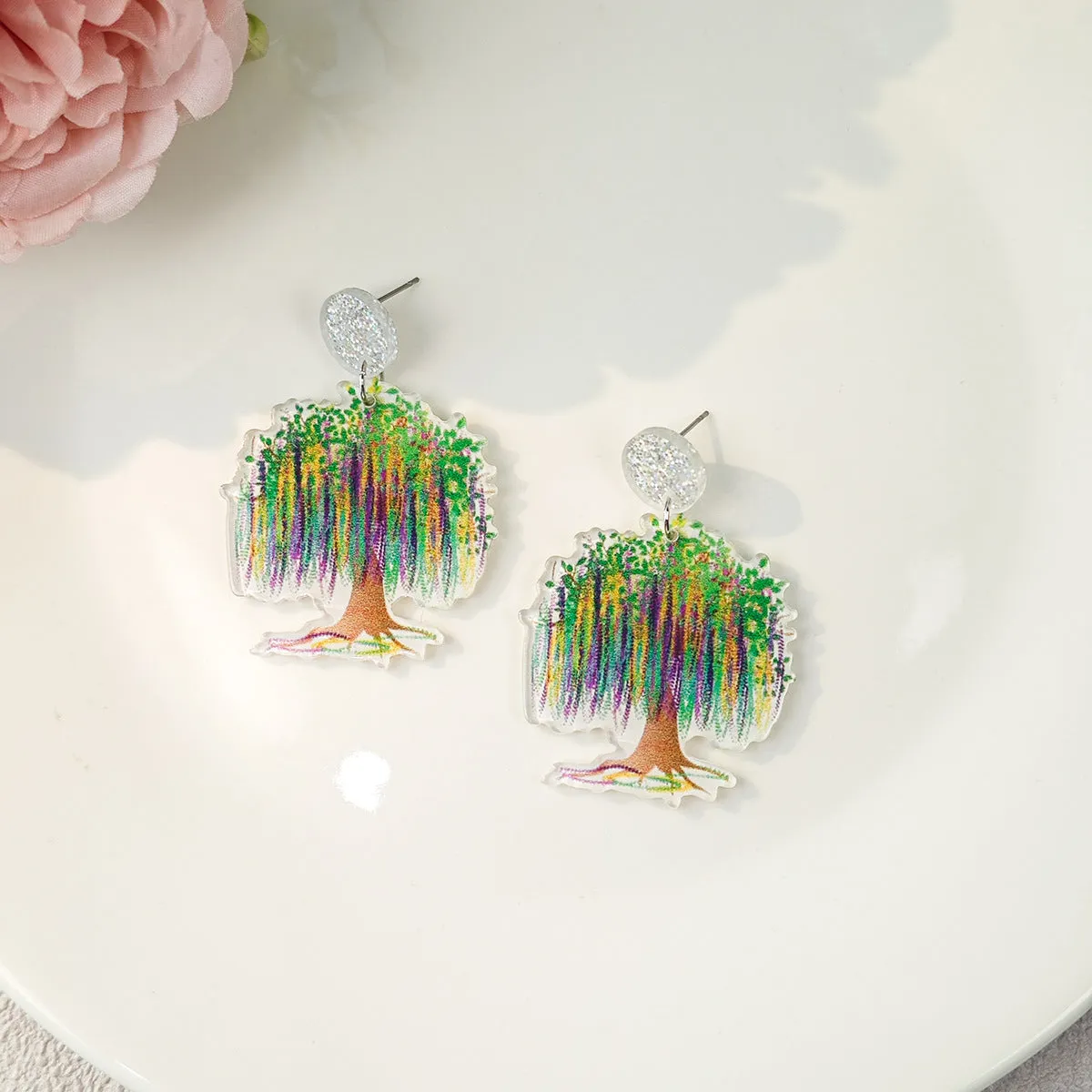 Wholesale New Aztec Tauren Earrings Easter Children Cute Mushroom Acrylic Earrings for Women