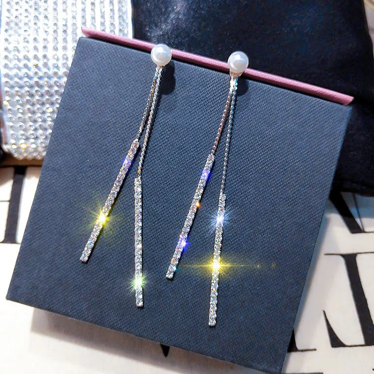 Wholesale New Chinese Style Green Bamboo Tassel Alloy Earrings