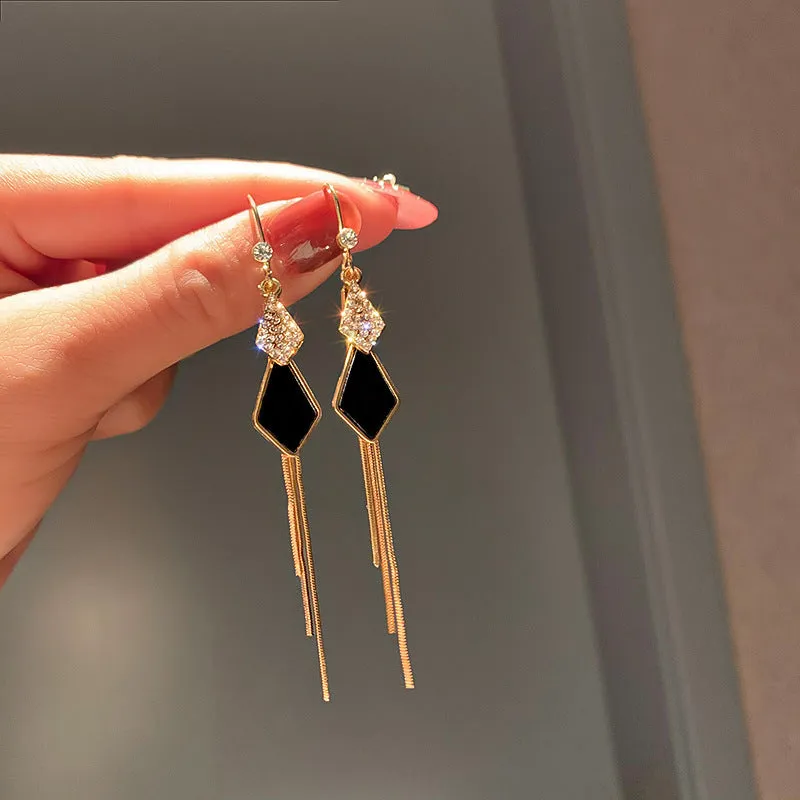 Wholesale New Chinese Style Green Bamboo Tassel Alloy Earrings