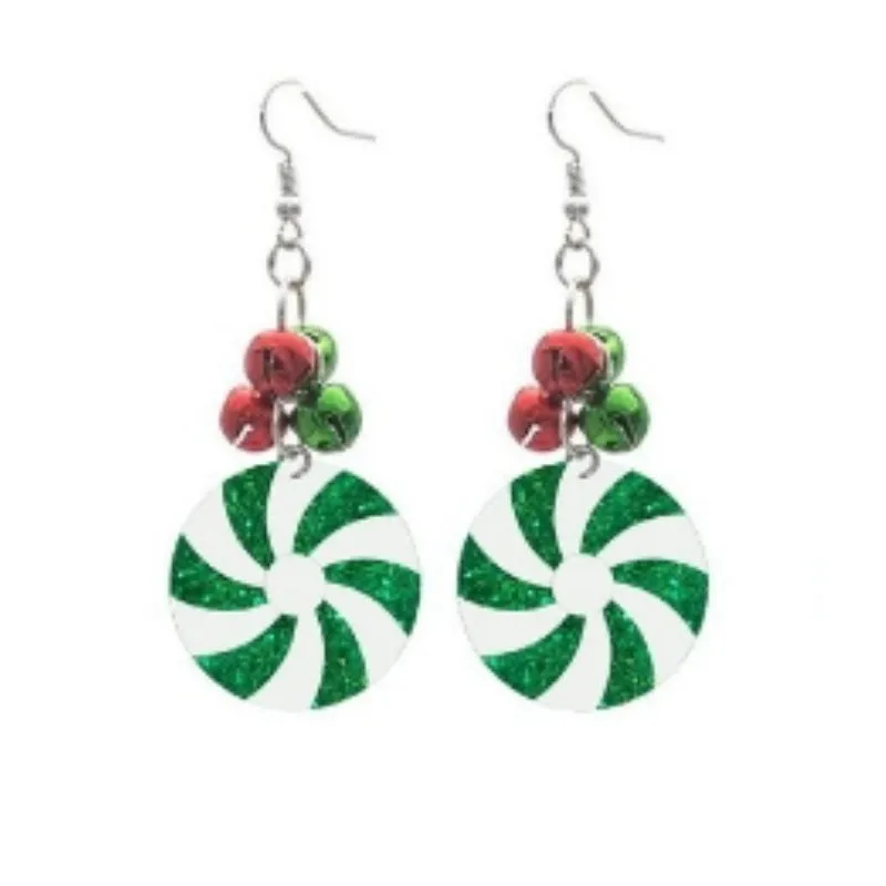 Wholesale New Christmas Tree Colorful Bulbs Bell Candy Design Earrings