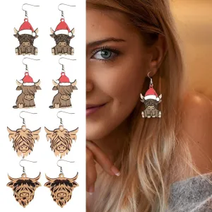 Wholesale New Christmas Yak Farm Christmas Style Earrings