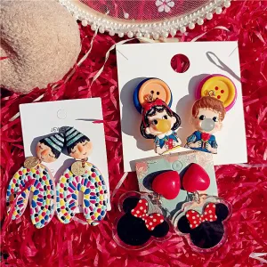 Wholesale New Indian Doll Ethnic Style Funny Earrings Girl