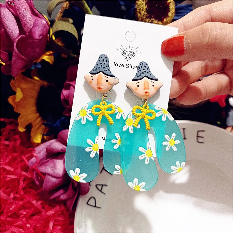Wholesale New Indian Doll Ethnic Style Funny Earrings Girl
