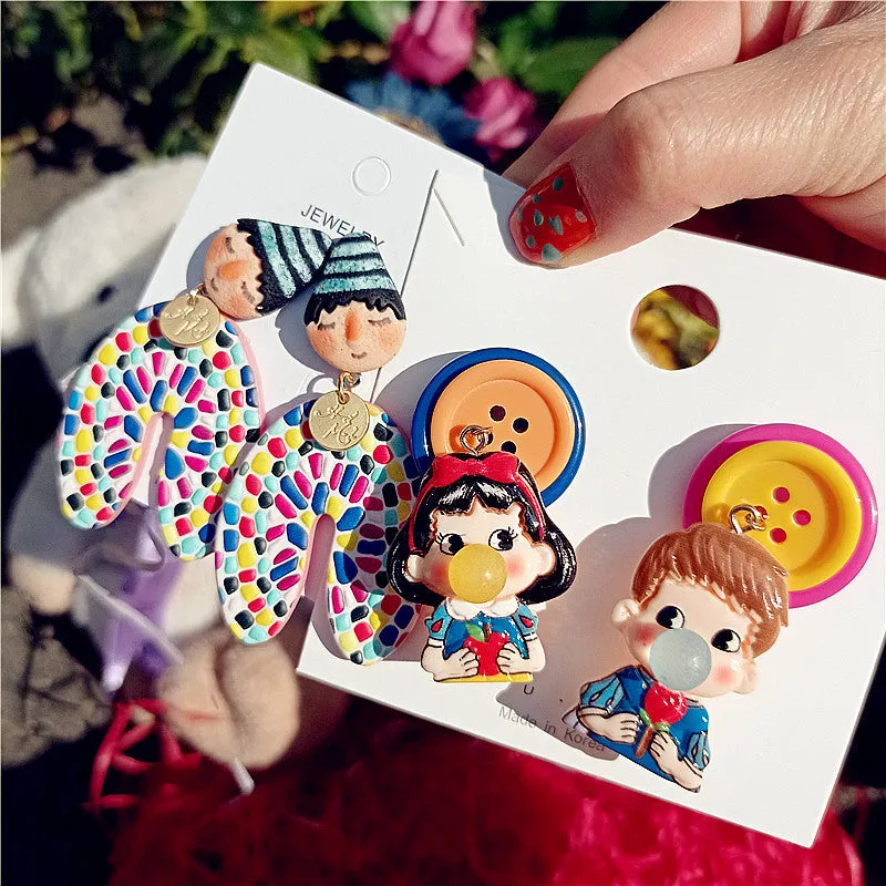 Wholesale New Indian Doll Ethnic Style Funny Earrings Girl