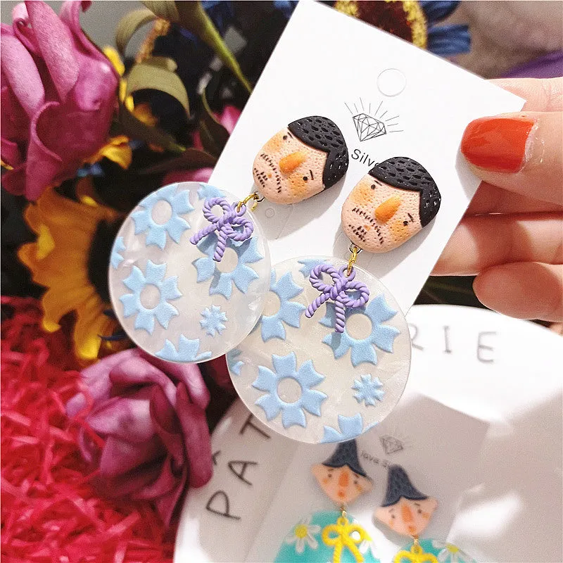 Wholesale New Indian Doll Ethnic Style Funny Earrings Girl