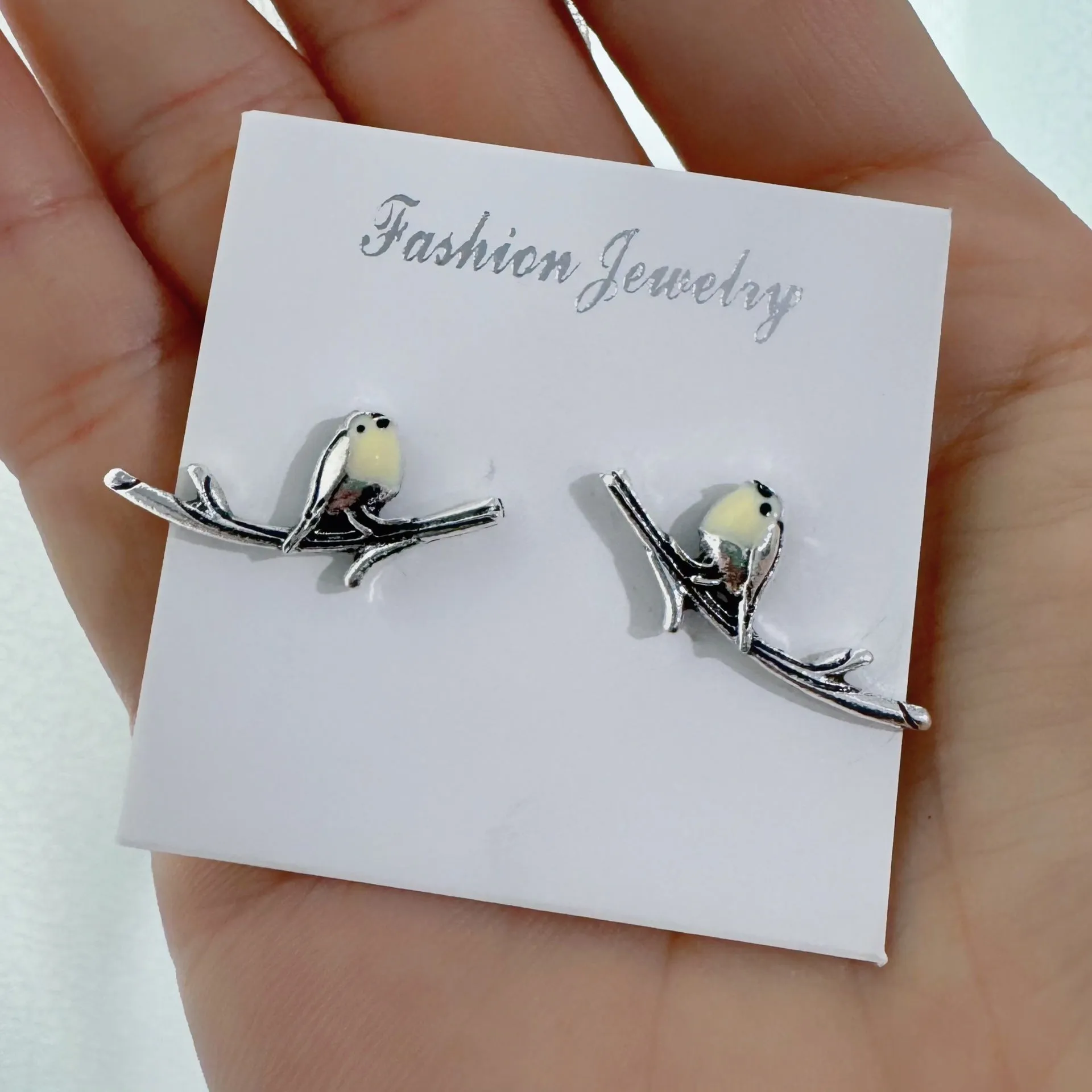 Wholesale New Retro Colored Bird Oil Drop Earrings