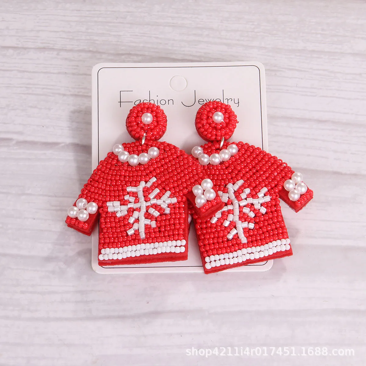 Wholesale New Rice Beads Fashionable Temperament Creative Christmas Style Rice Beads Earrings