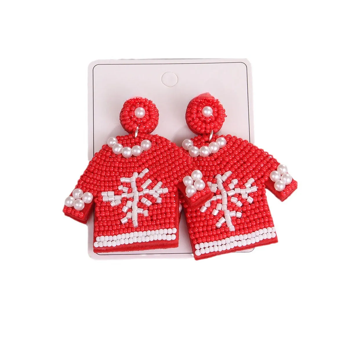 Wholesale New Rice Beads Fashionable Temperament Creative Christmas Style Rice Beads Earrings