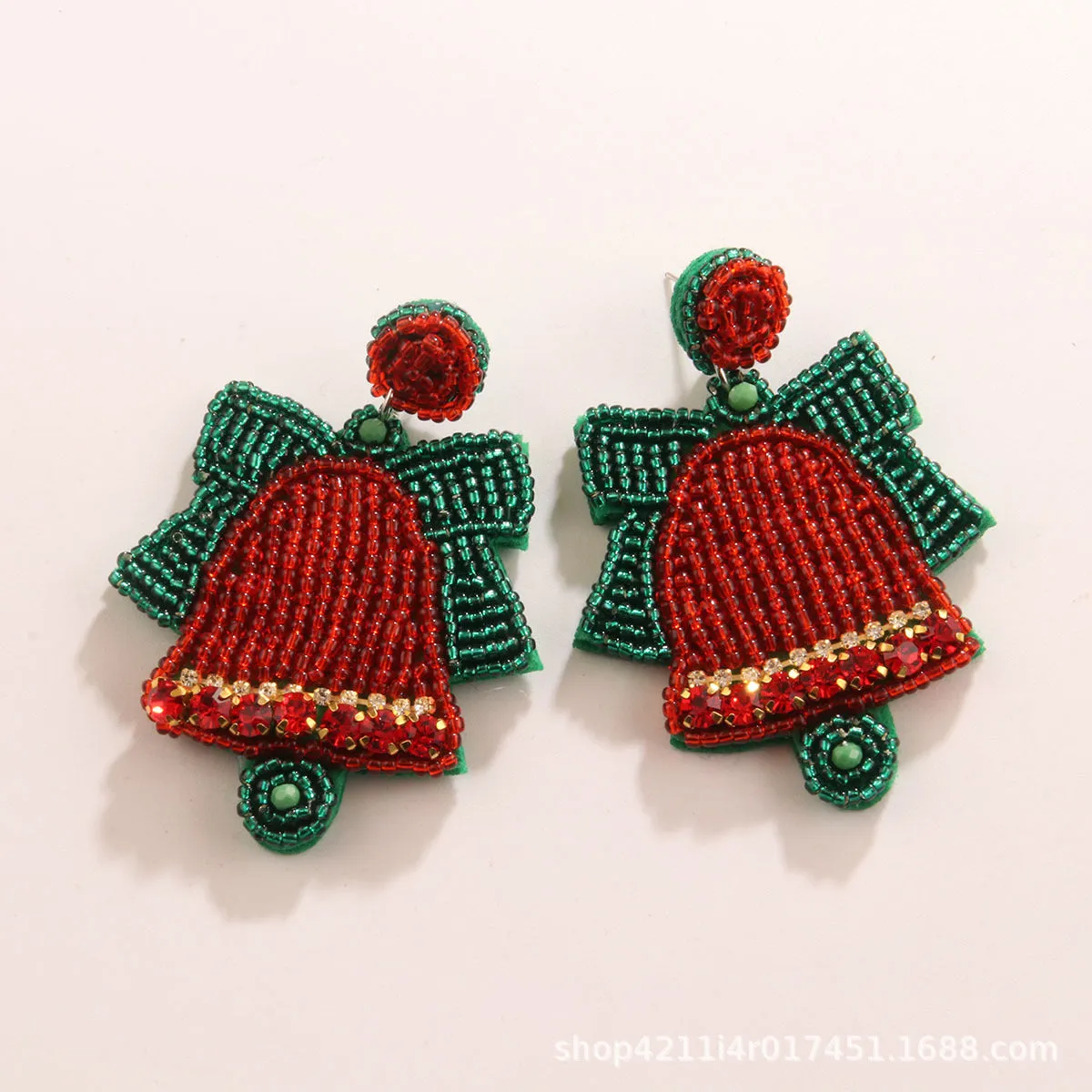 Wholesale New Rice Beads Fashionable Temperament Creative Christmas Style Rice Beads Earrings