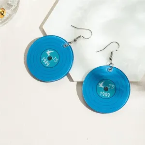 Wholesale Niche Creative Design Acrylic 1989 Vinyl Record Earrings