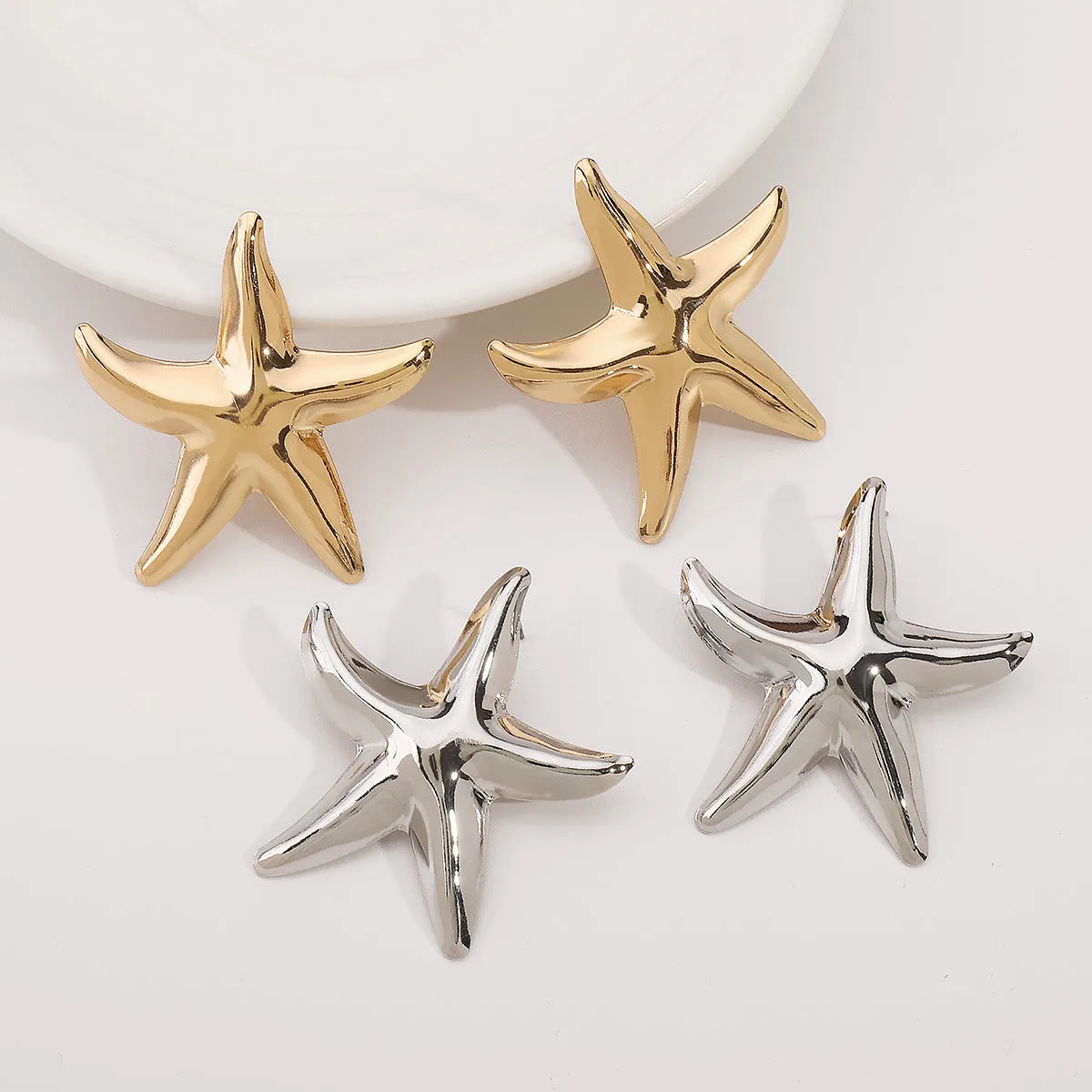 Wholesale Niche Fashion Metal Starfish Earrings