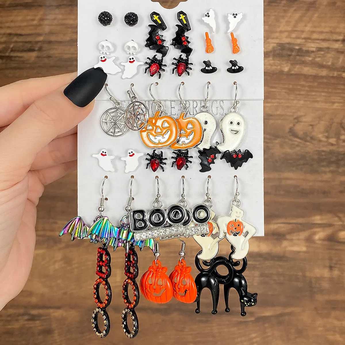 Wholesale Oil Drop Halloween Earrings Set
