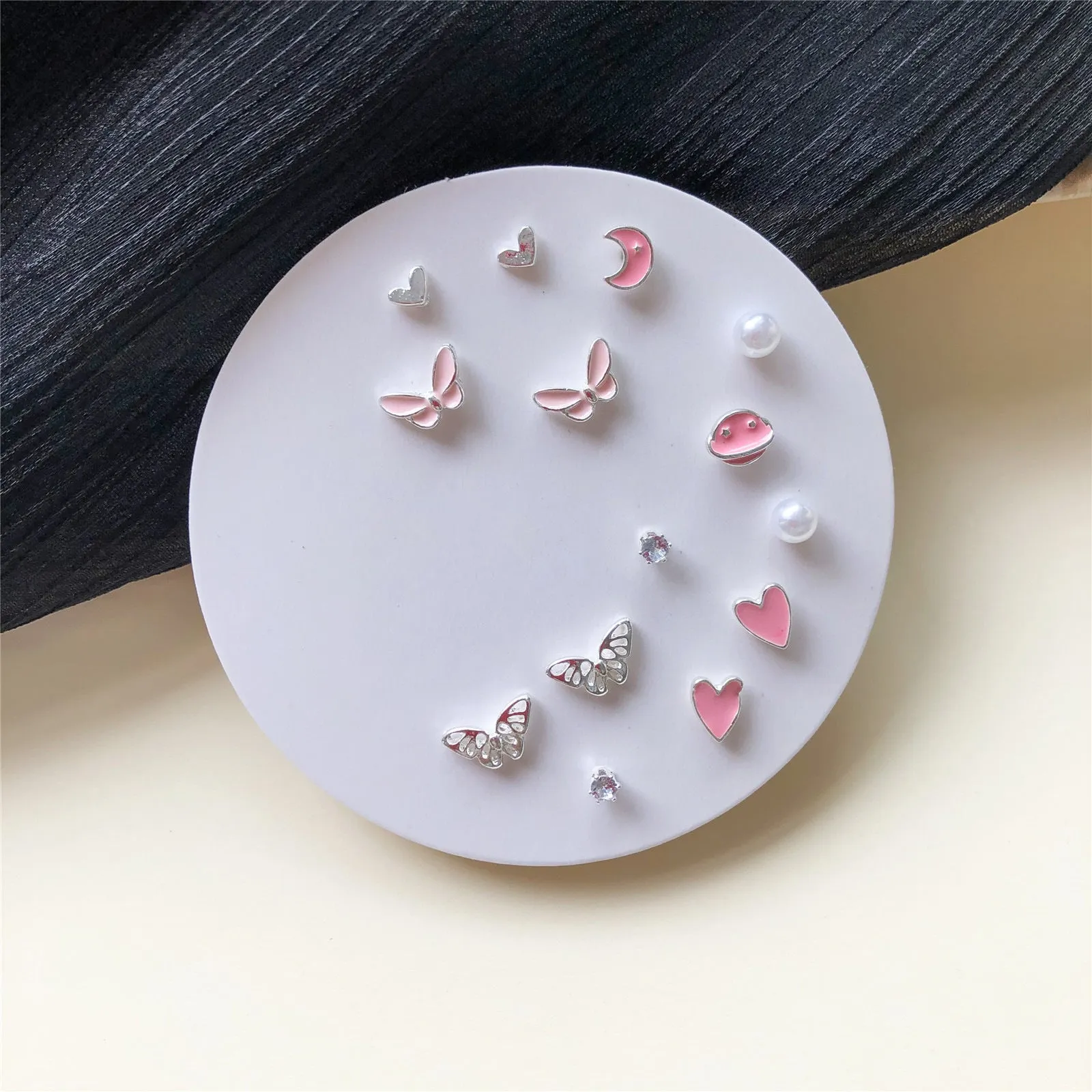 Wholesale One Week Stud Earrings Set Alloy Earrings