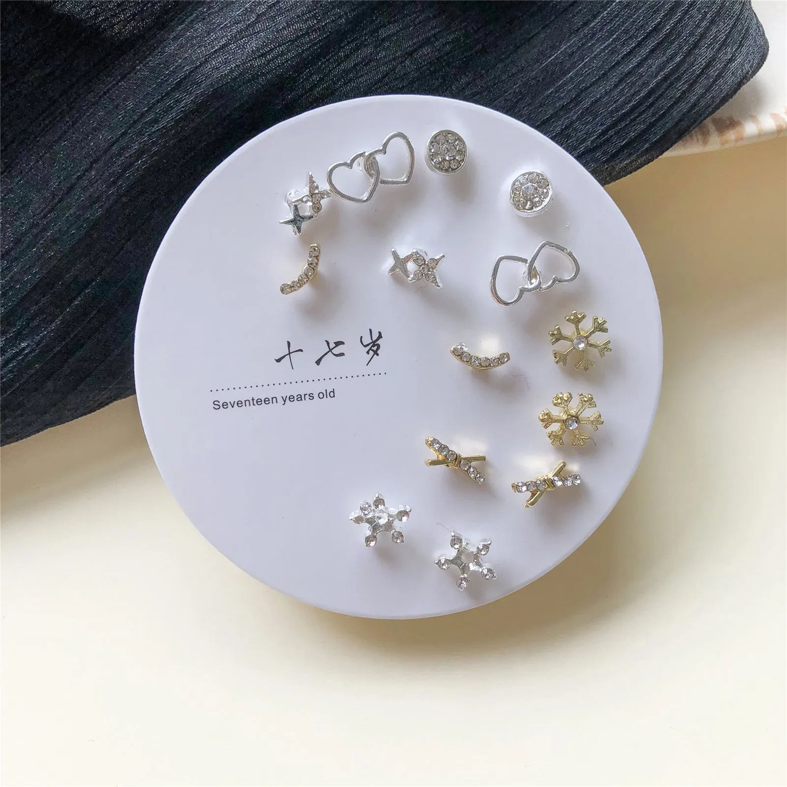 Wholesale One Week Stud Earrings Set Alloy Earrings