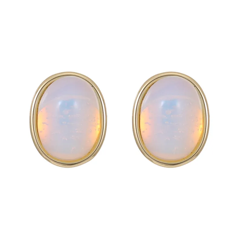 Wholesale Opal Copper Ear Studs