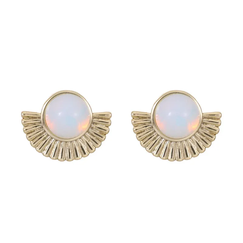 Wholesale Opal Copper Ear Studs