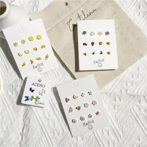Wholesale Pearl One Week Stud Earring Set Alloy Earrings