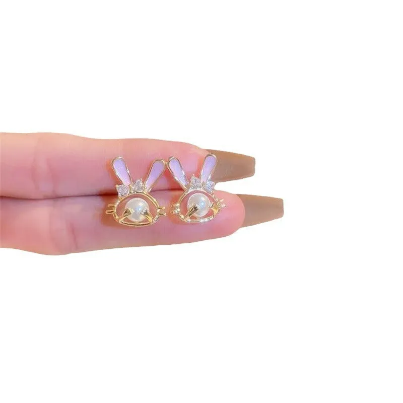 Wholesale Pearl Rabbit Sweet Temperament Fresh Stud Earrings