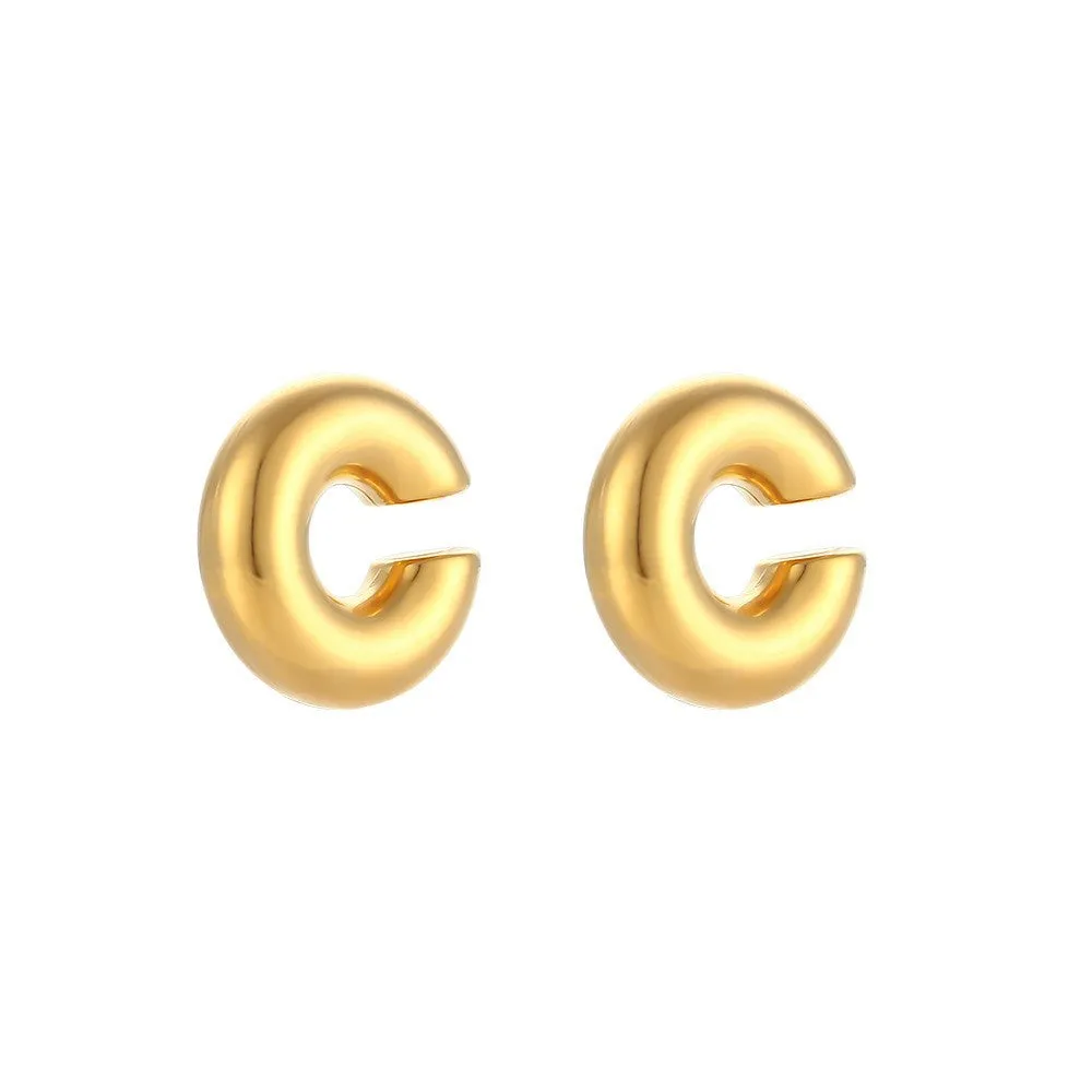 Wholesale Personalized Hollow Stainless Steel Plated 18K Gold Geometric Water Drop Three-dimensional Exaggerated Earrings