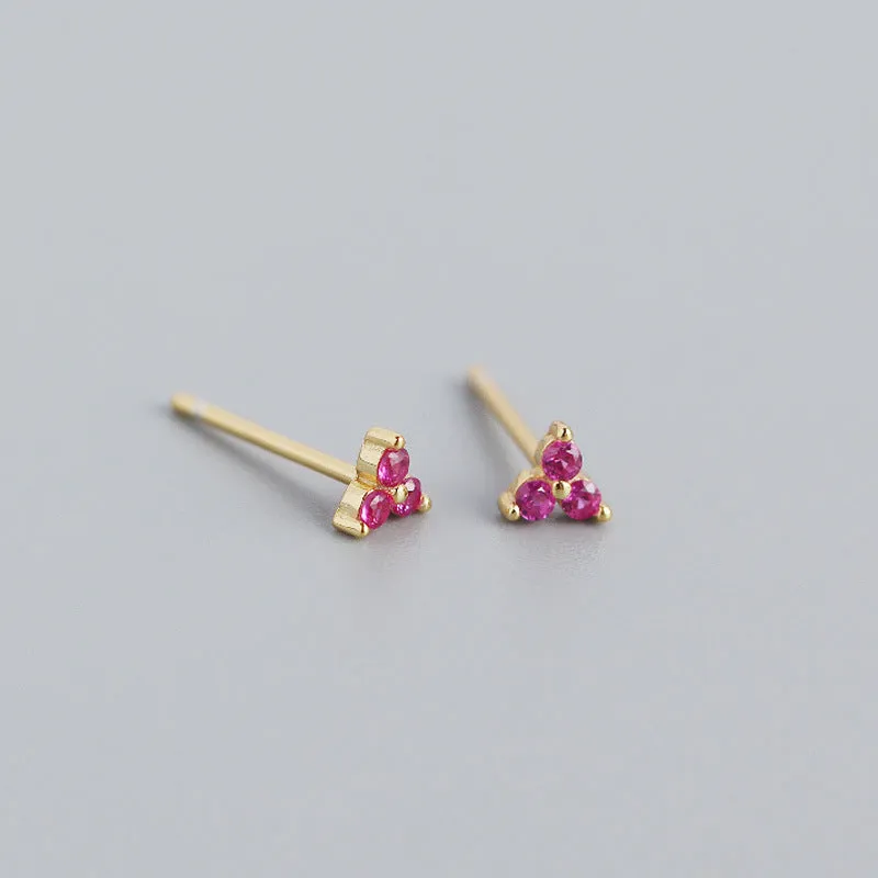 Wholesale Personalized Light Luxury Versatile Stacking Geometric Clover Diamond S925 Sterling Silver Earrings