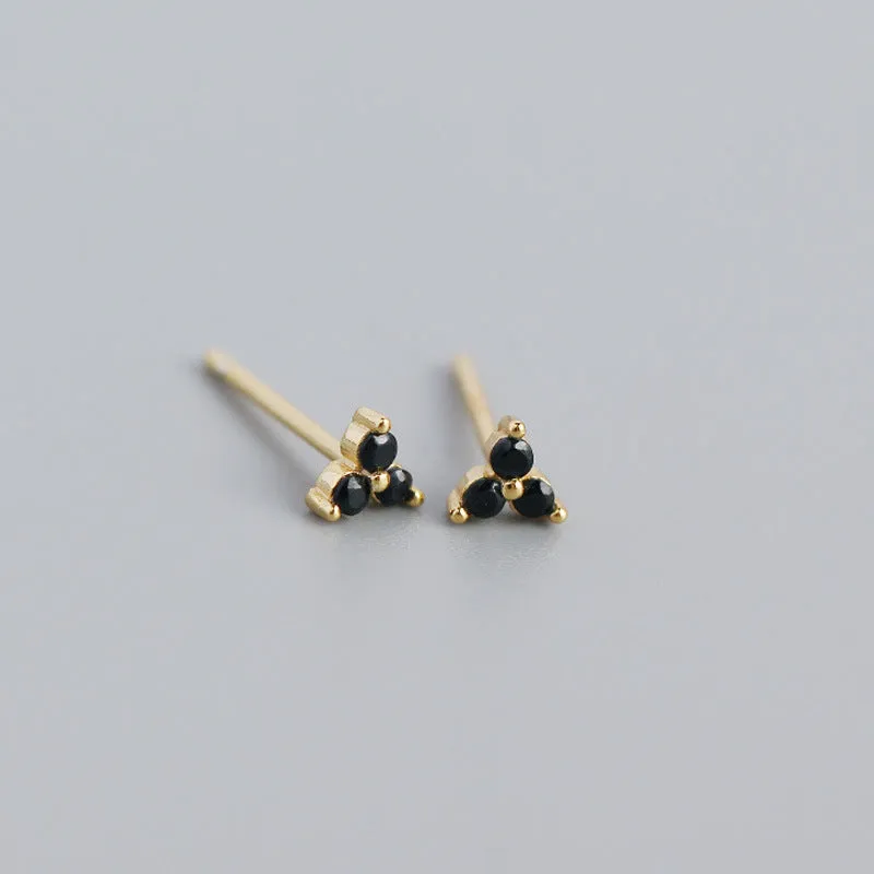 Wholesale Personalized Light Luxury Versatile Stacking Geometric Clover Diamond S925 Sterling Silver Earrings
