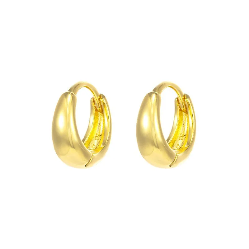 Wholesale Premium Light Luxury Plated Gold Face Earrings