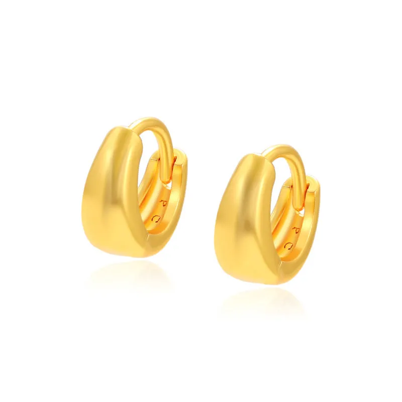 Wholesale Premium Light Luxury Plated Gold Face Earrings