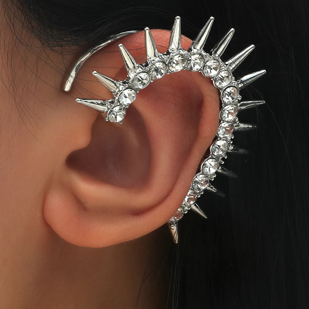 Wholesale Punk Diamond Alloy Cuff Earrings