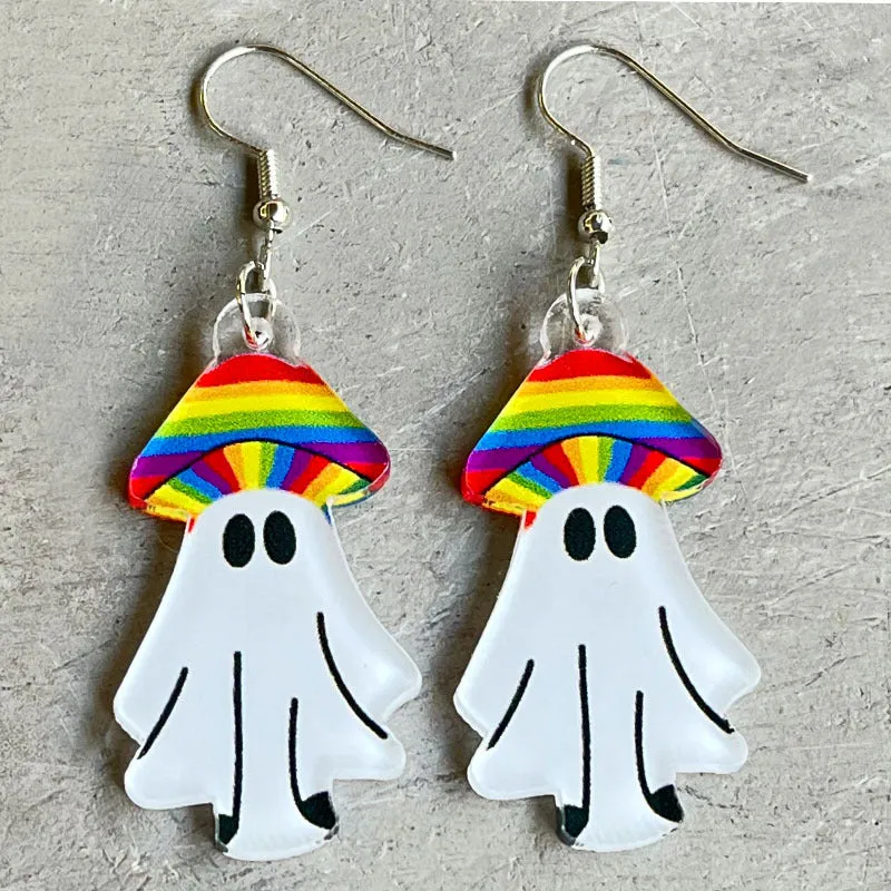 Wholesale Rainbow Game Machine Mushroom Elf Drink Color Pen Acrylic Fun Earrings