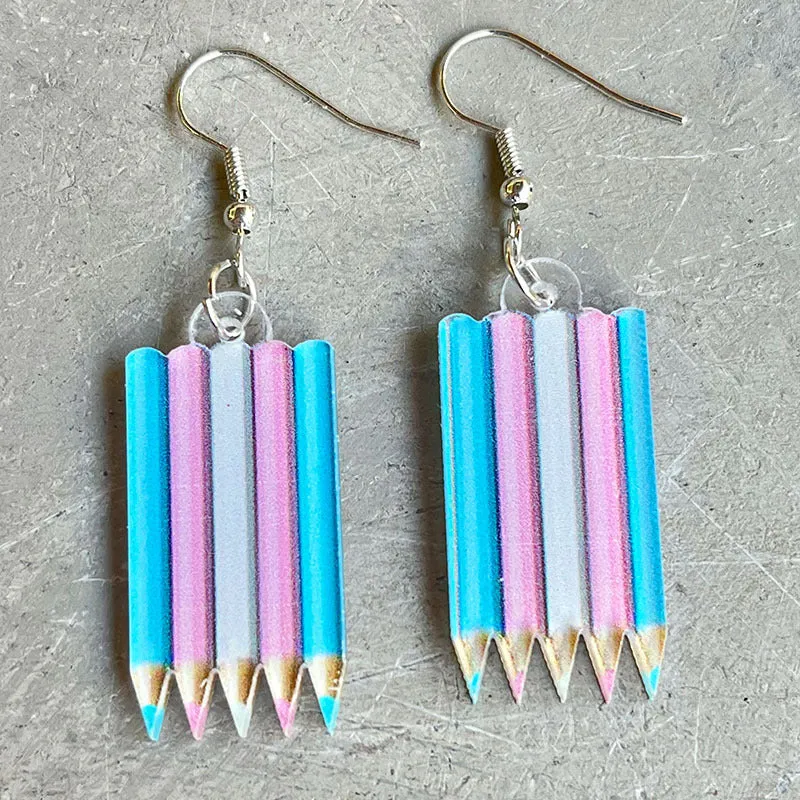 Wholesale Rainbow Game Machine Mushroom Elf Drink Color Pen Acrylic Fun Earrings
