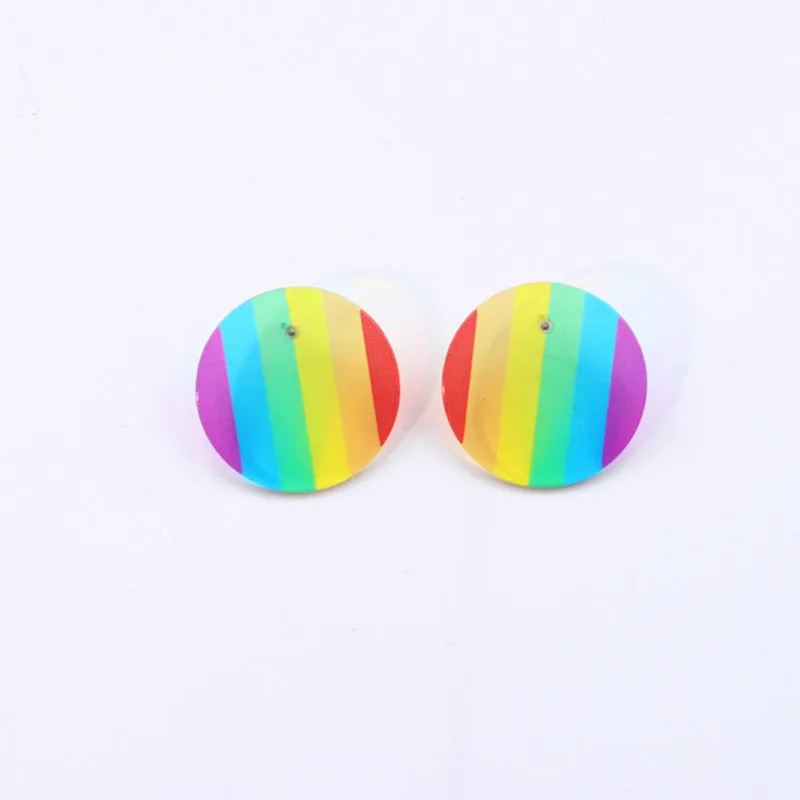 Wholesale Rainbow Gay Alloy Ear Studs